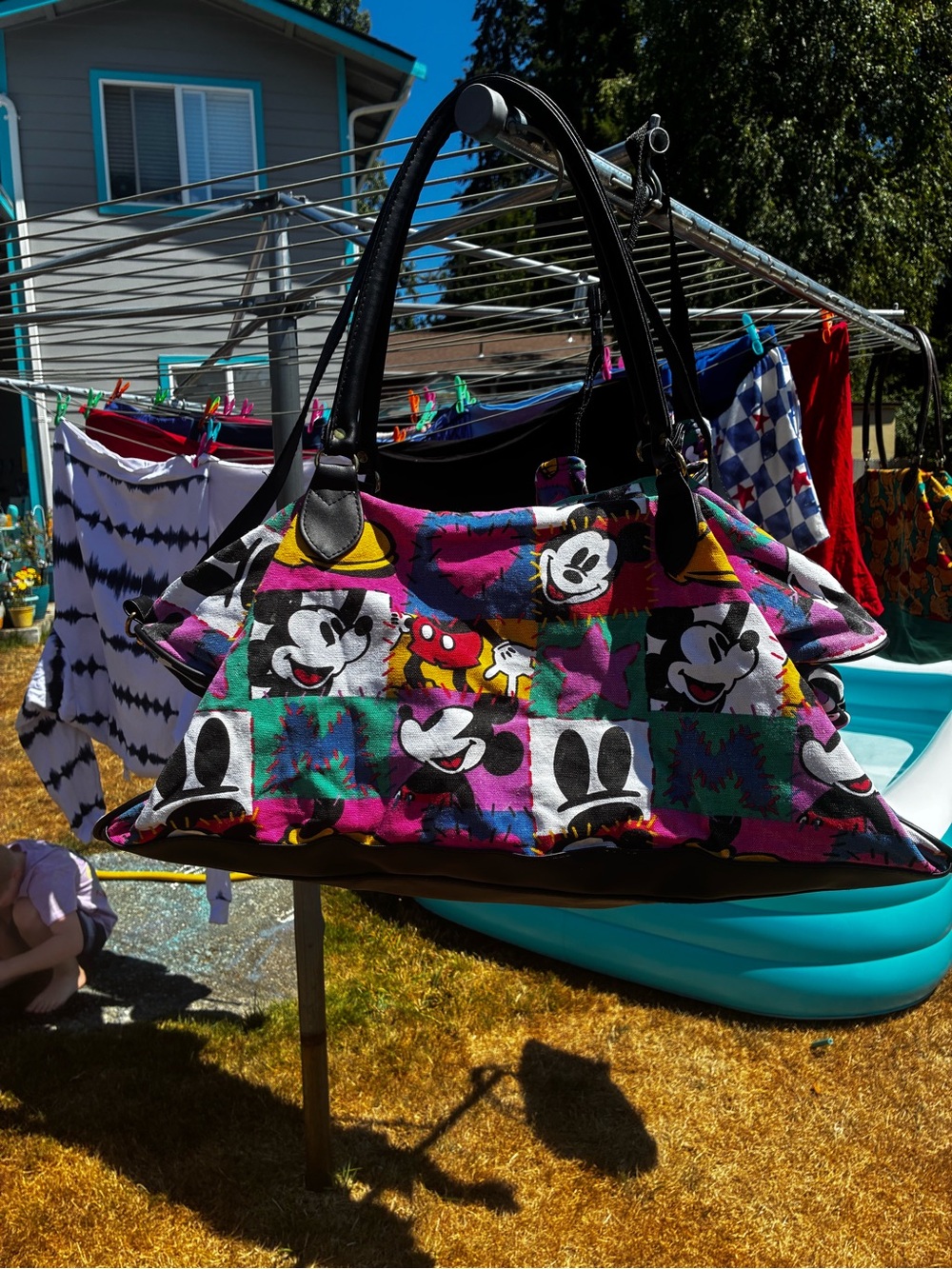 Retro Colorful Mickey Mouse Patchwork Tote & Fanny pack